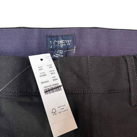 J.Crew 1040 Tech Chino Pants Black 36x34 NWT Athletic Fit Stretch - Picture 5 of 8
